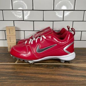 Nike Unify Women's Size 5.5 Shoes Red Low Top Softball Metal Cleats Spikes